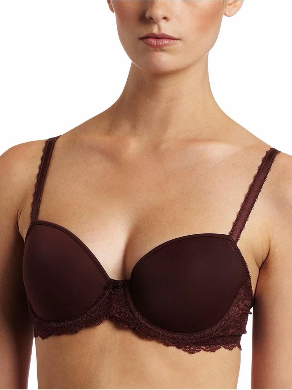 Wacoal Seduction Demi Contour Bra 853155 Nutmeg Size 36C Underwire Support Lace